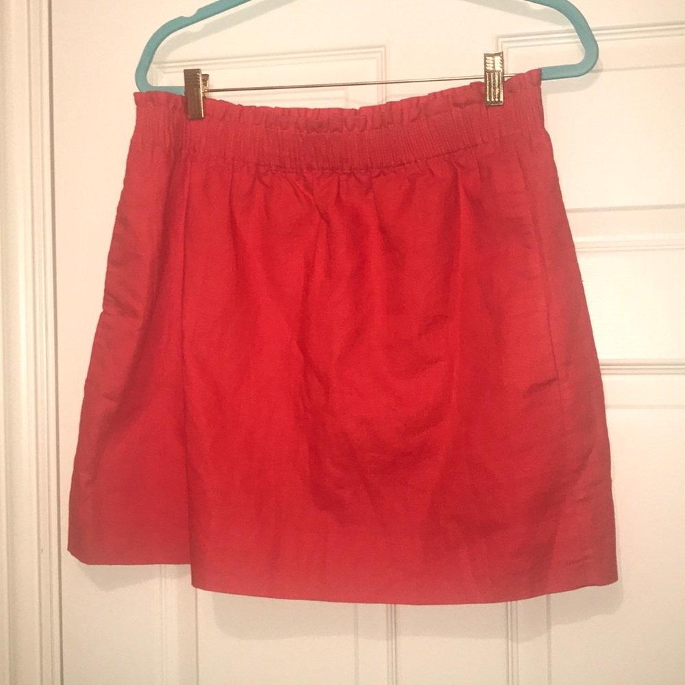 Jcrew poppy red pull on skirt